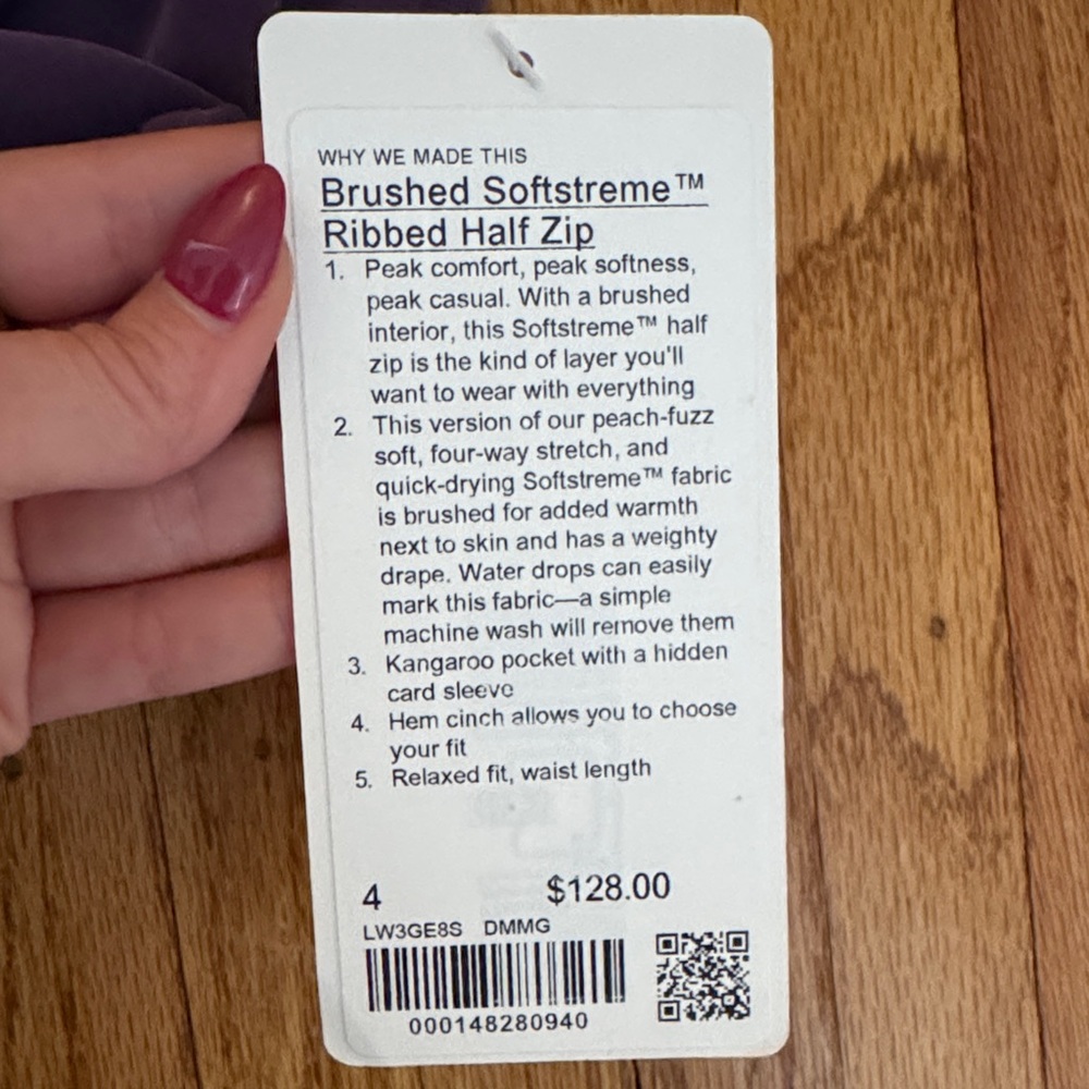 lululemon brushed softstreme ribbed half zip - Picture 3 of 4